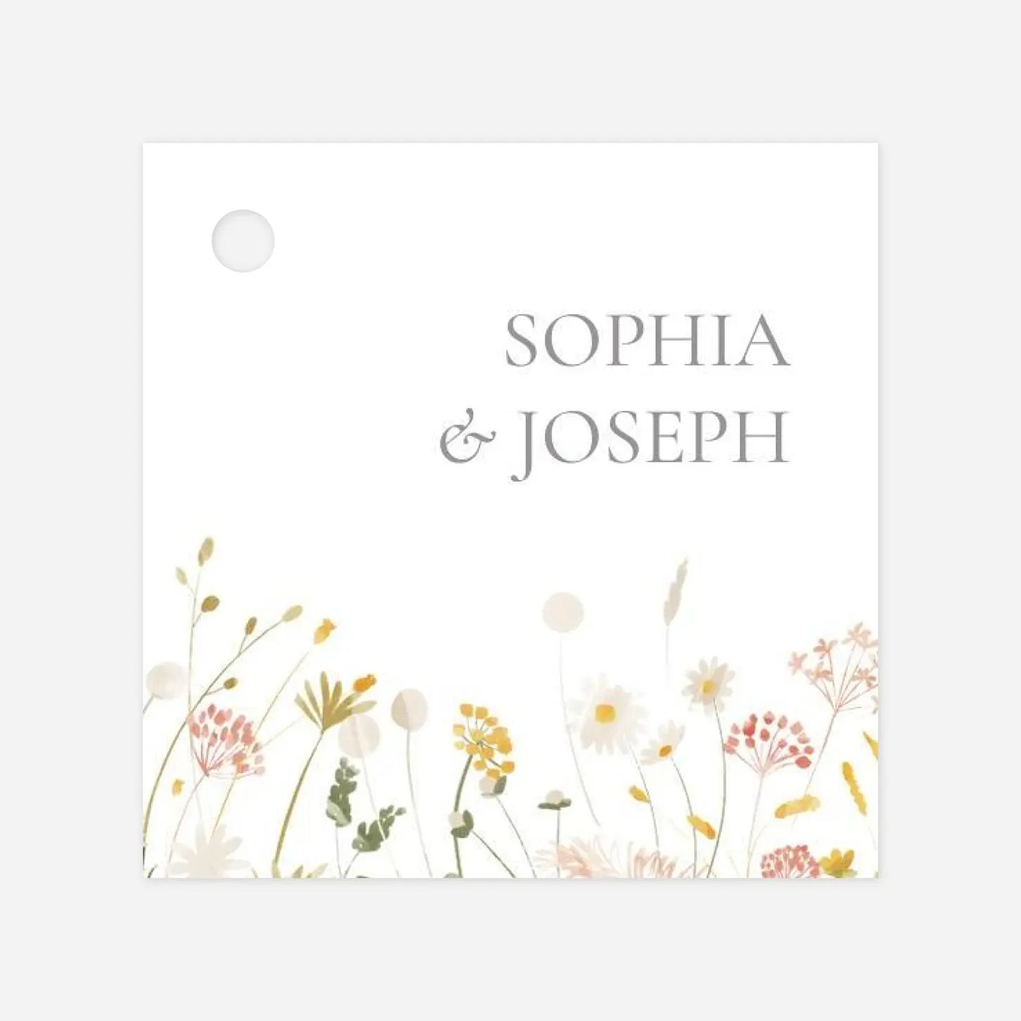 Étiquette avec ruban Jardin bohème