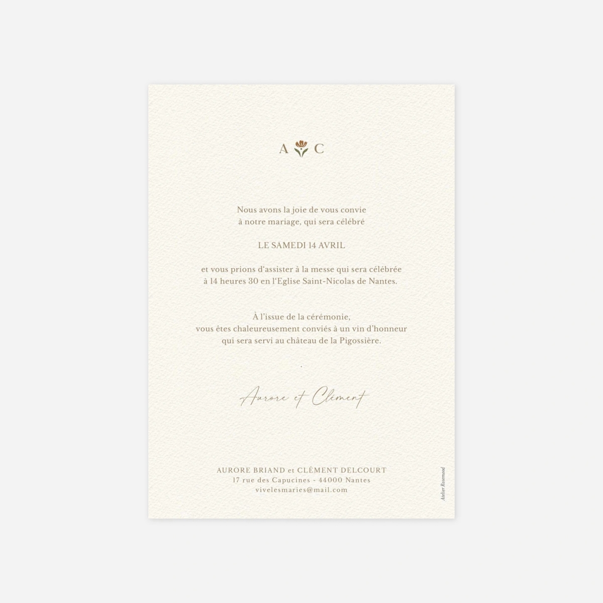 Faire-part mariage Jardin éternel