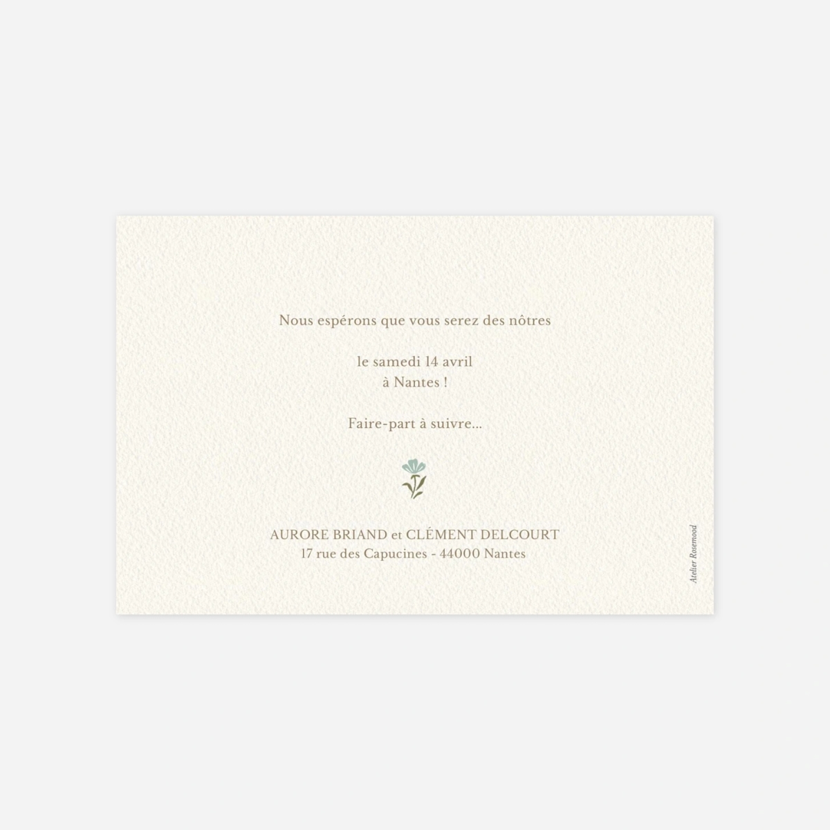 Save the date Jardin éternel