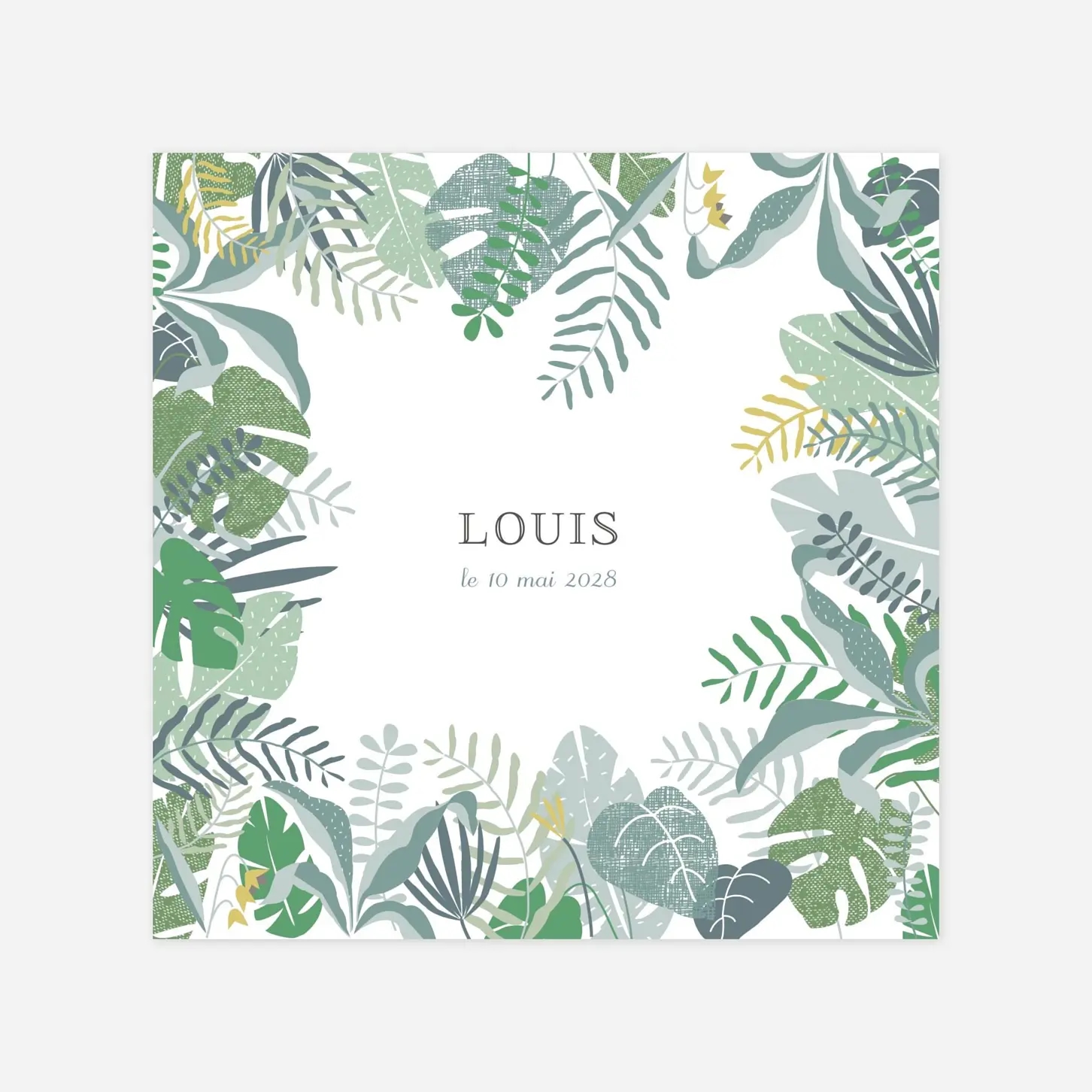 Faire-part naissance Jardin tropical