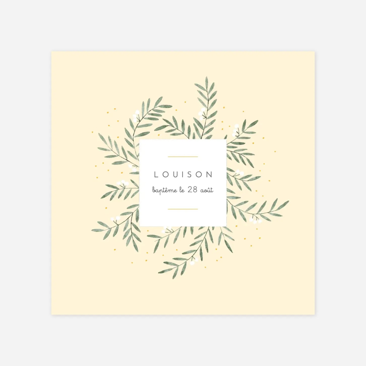 Faire-part baptême Jolies brindilles