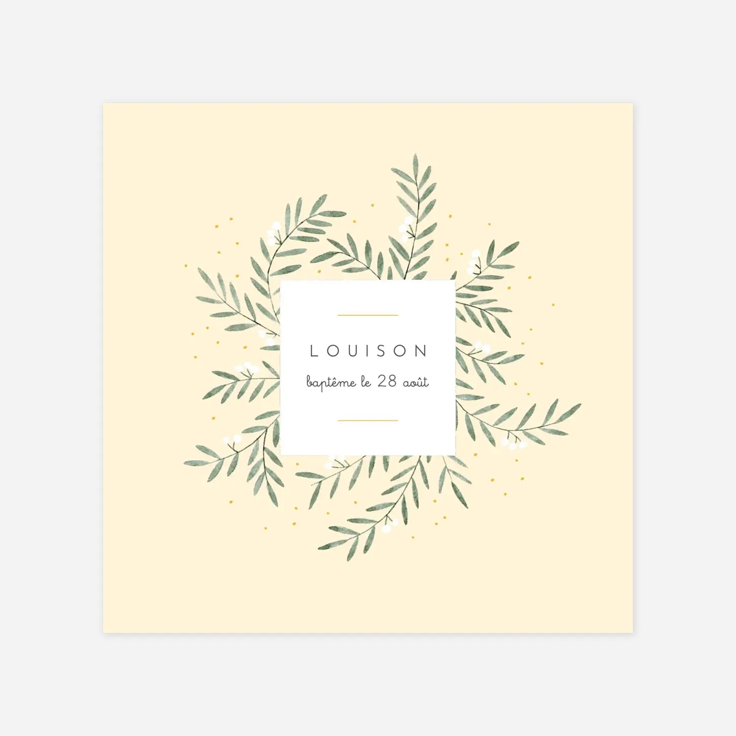 Faire-part baptême Jolies brindilles