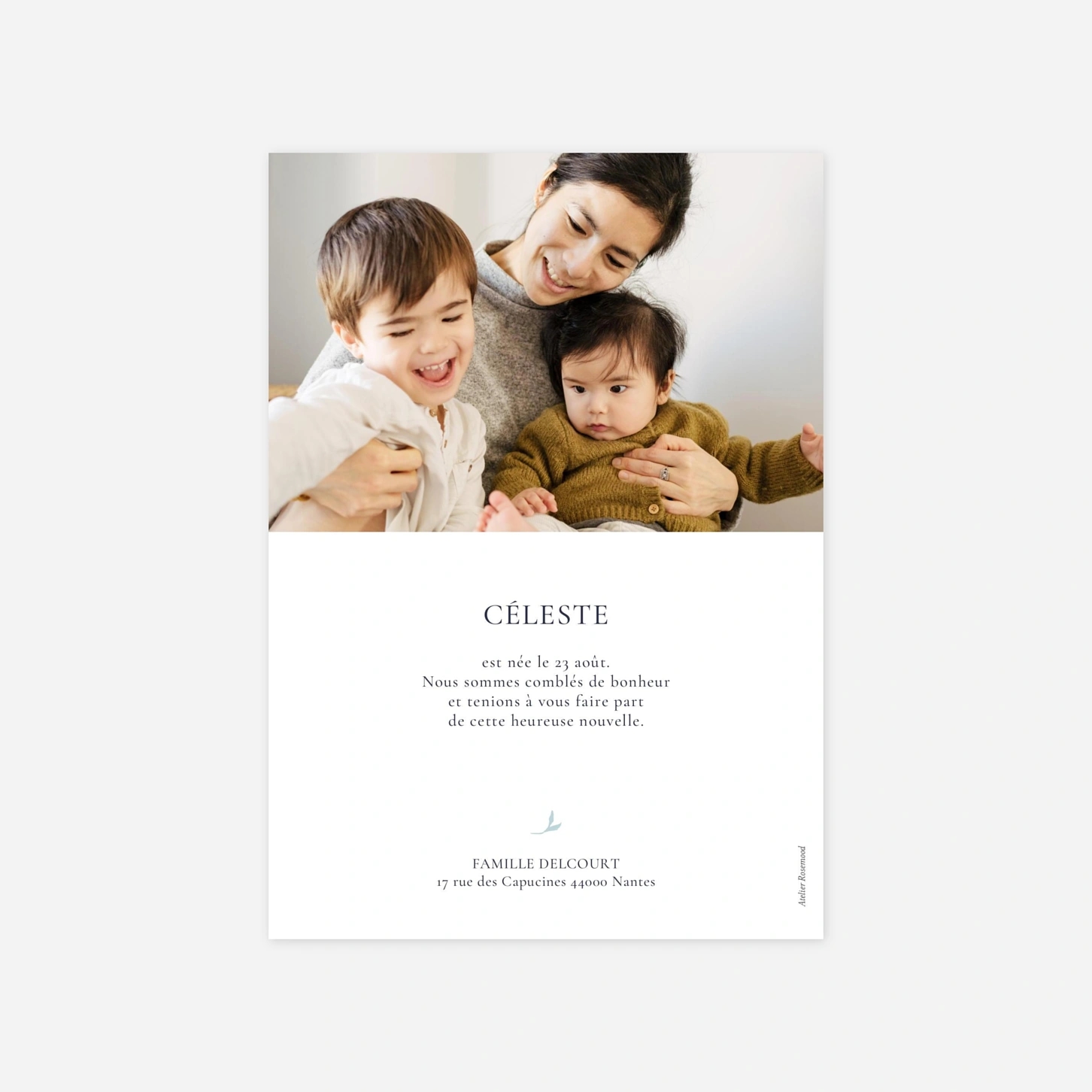 Faire-part naissance Jolie colombe