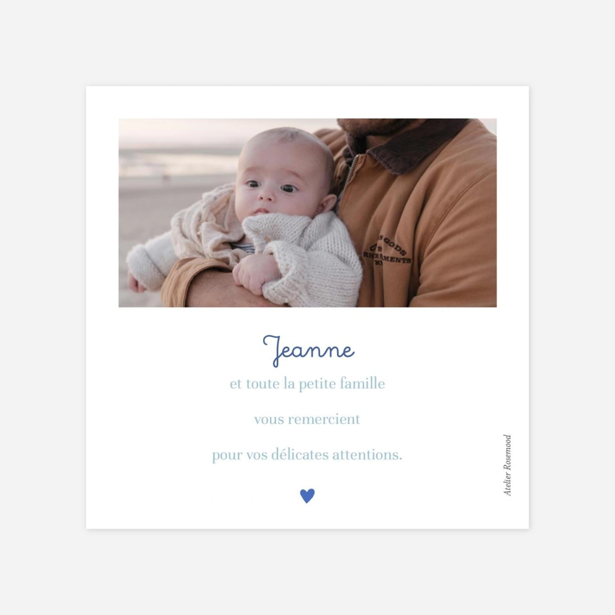 Carte remerciement naissance Jardin de floeurs