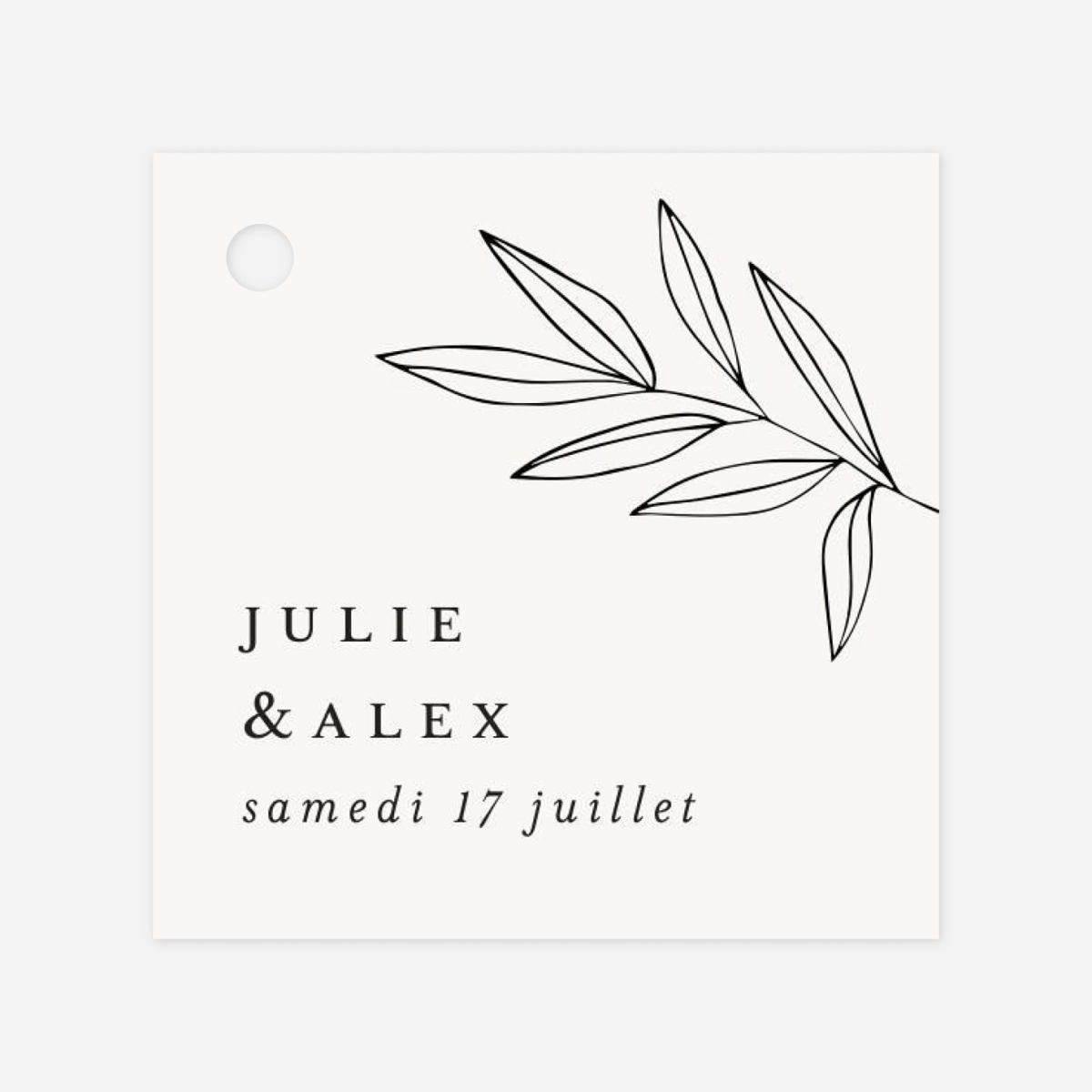 Etiquette perforée mariage Jeune pousse