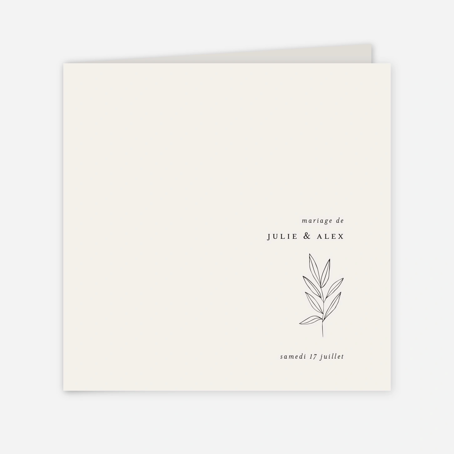 Faire-part mariage Jeune pousse