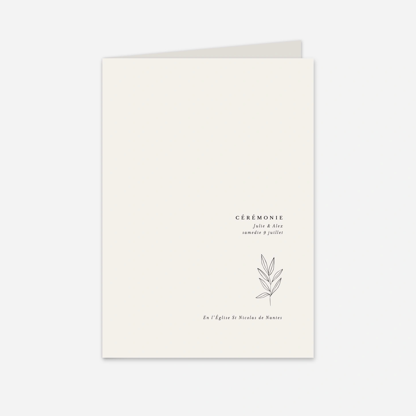 Livret de messe mariage Jeune pousse