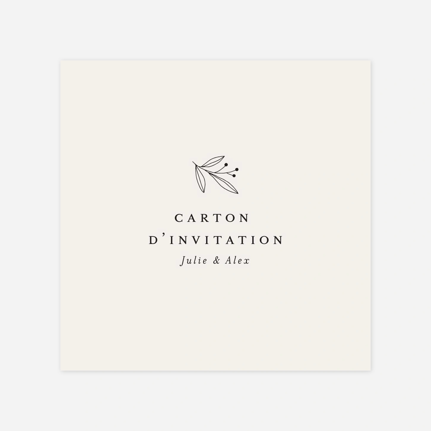 Carton d'invitation Jeune pousse