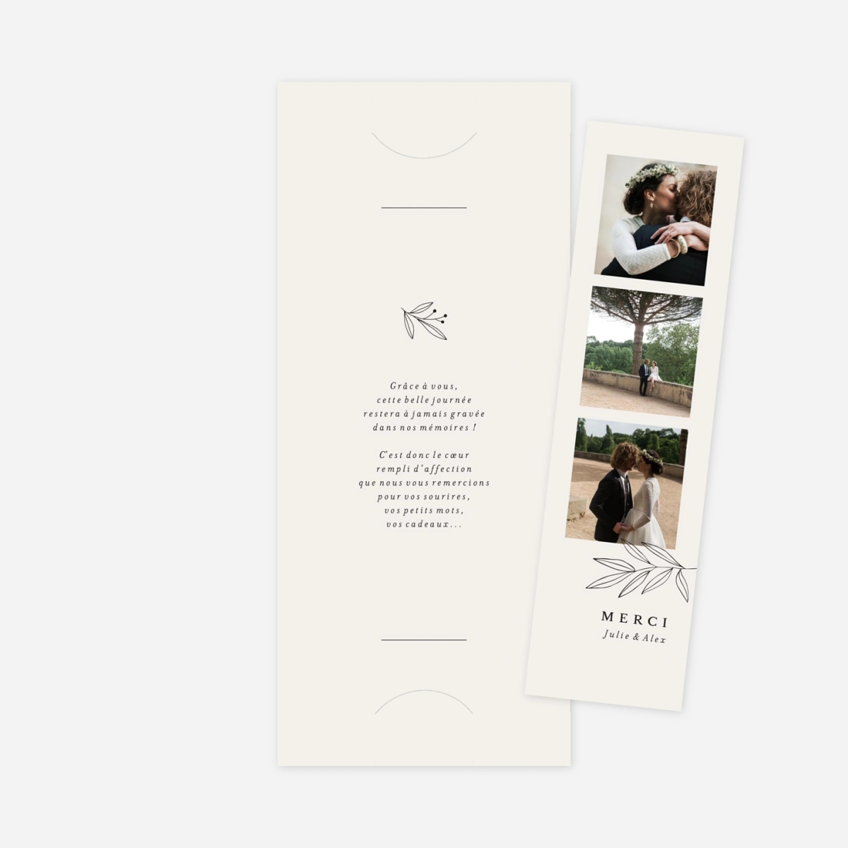 Carte de remerciements Jeune pousse pastel