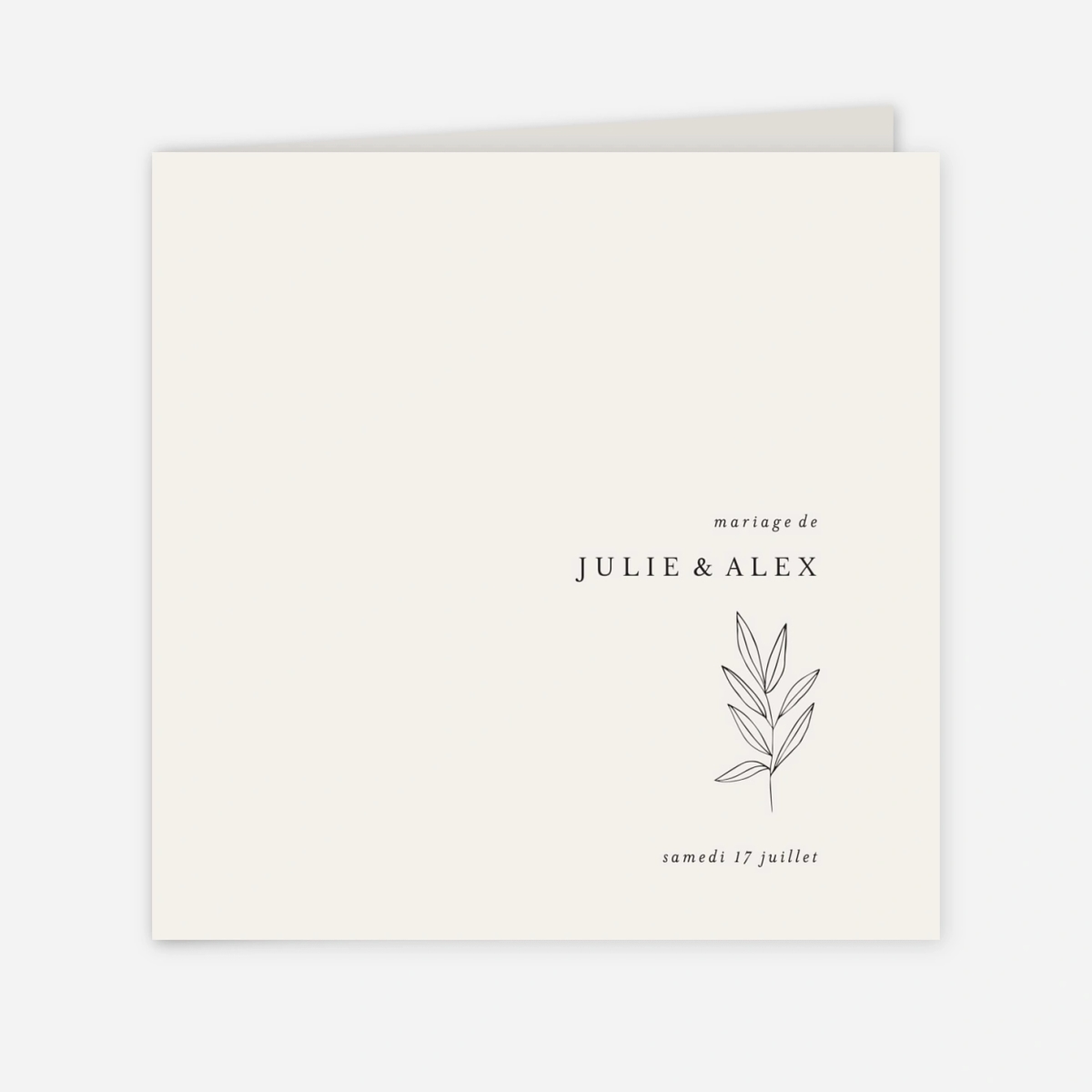 Faire-part mariage Jeune pousse pastel