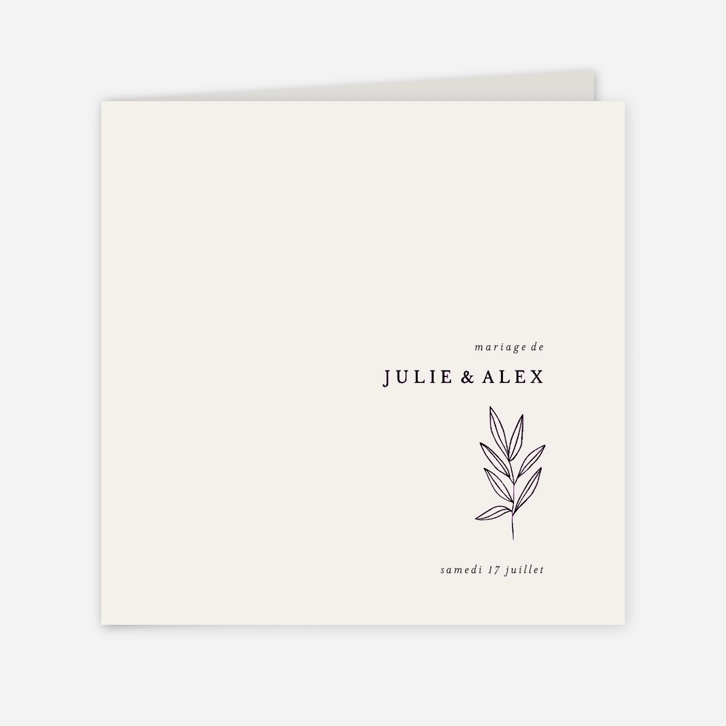 Faire-part mariage Jeune pousse pastel