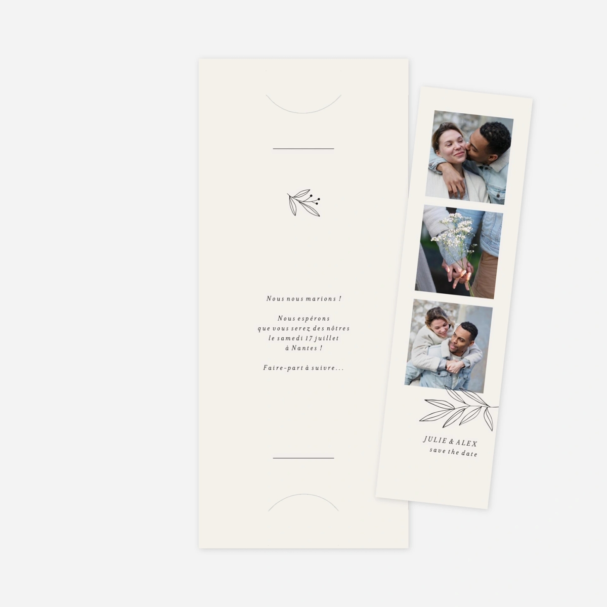 Save the date Jeune pousse pastel