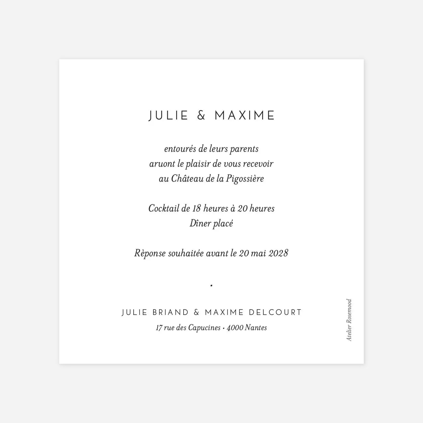 Carton d'invitation Joli brin