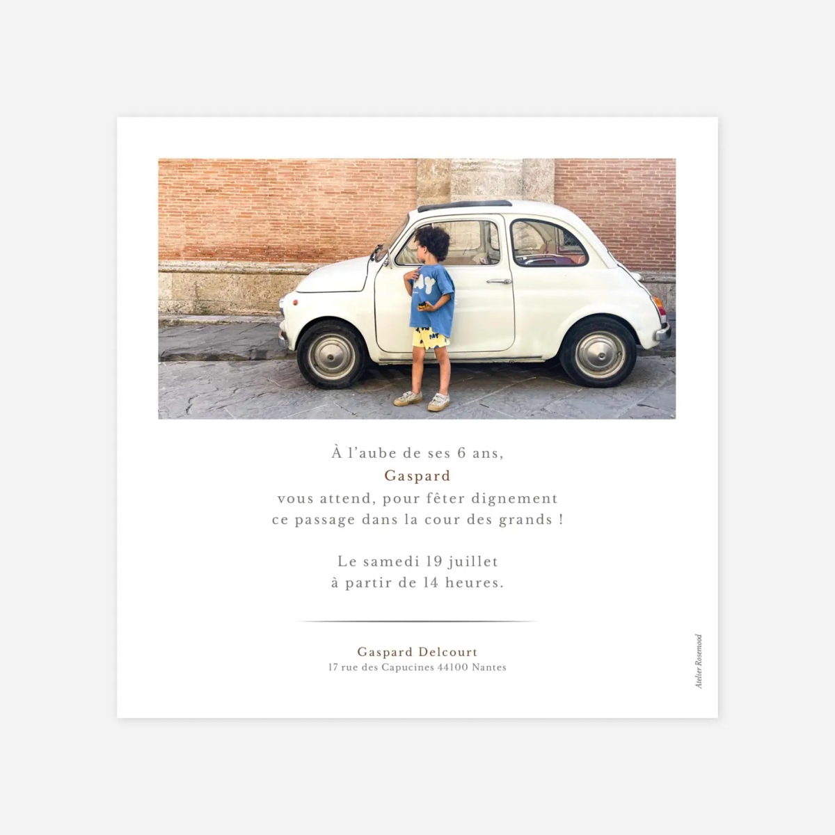 invitation anniversaire enfant Joli détail