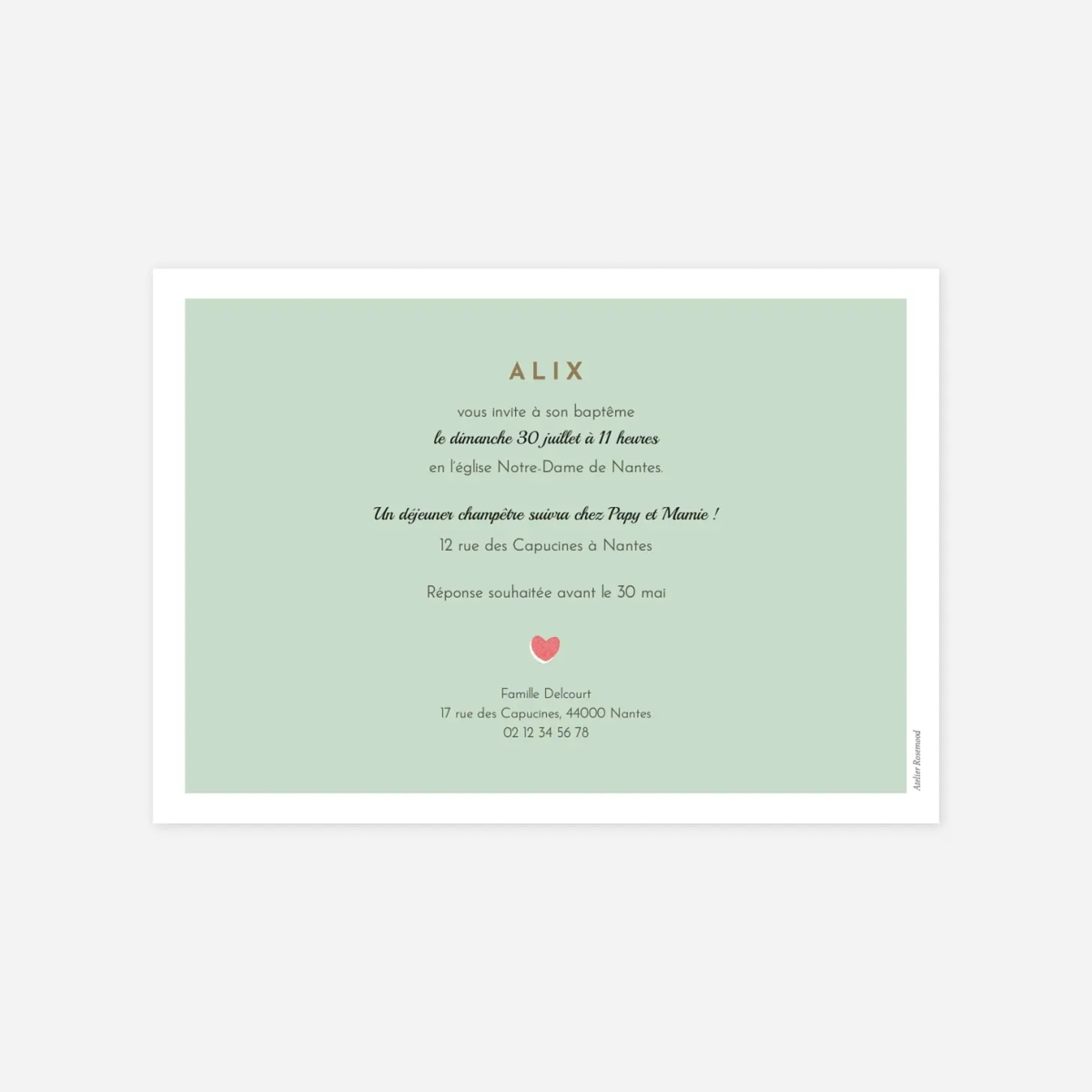 Faire-part baptême Jour de fête