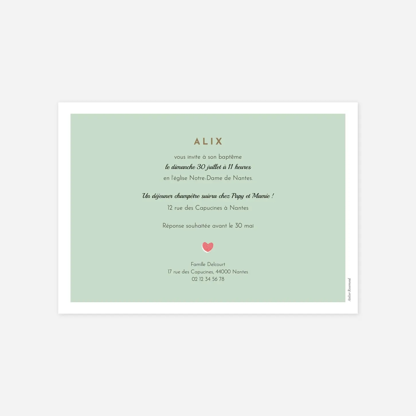 Faire-part baptême Jour de fête