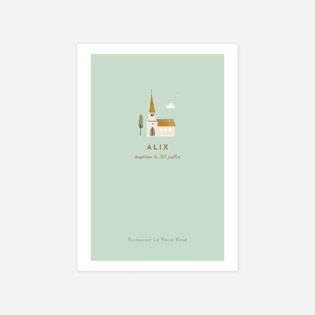 Menu baptême Jour de fête