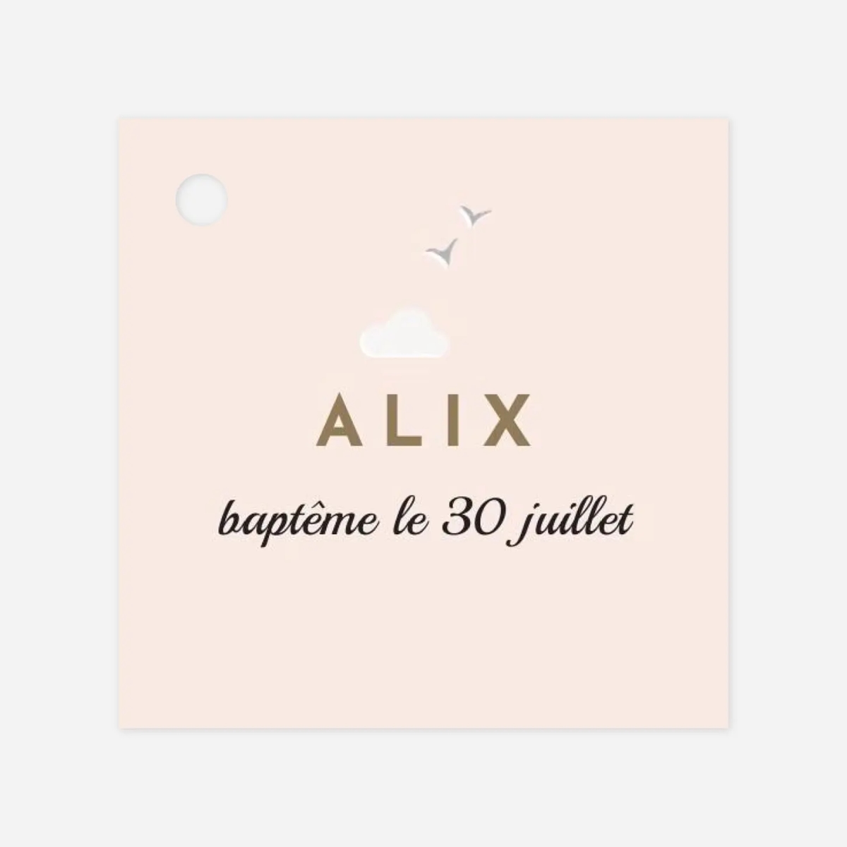 Étiquette baptême Jour de fête