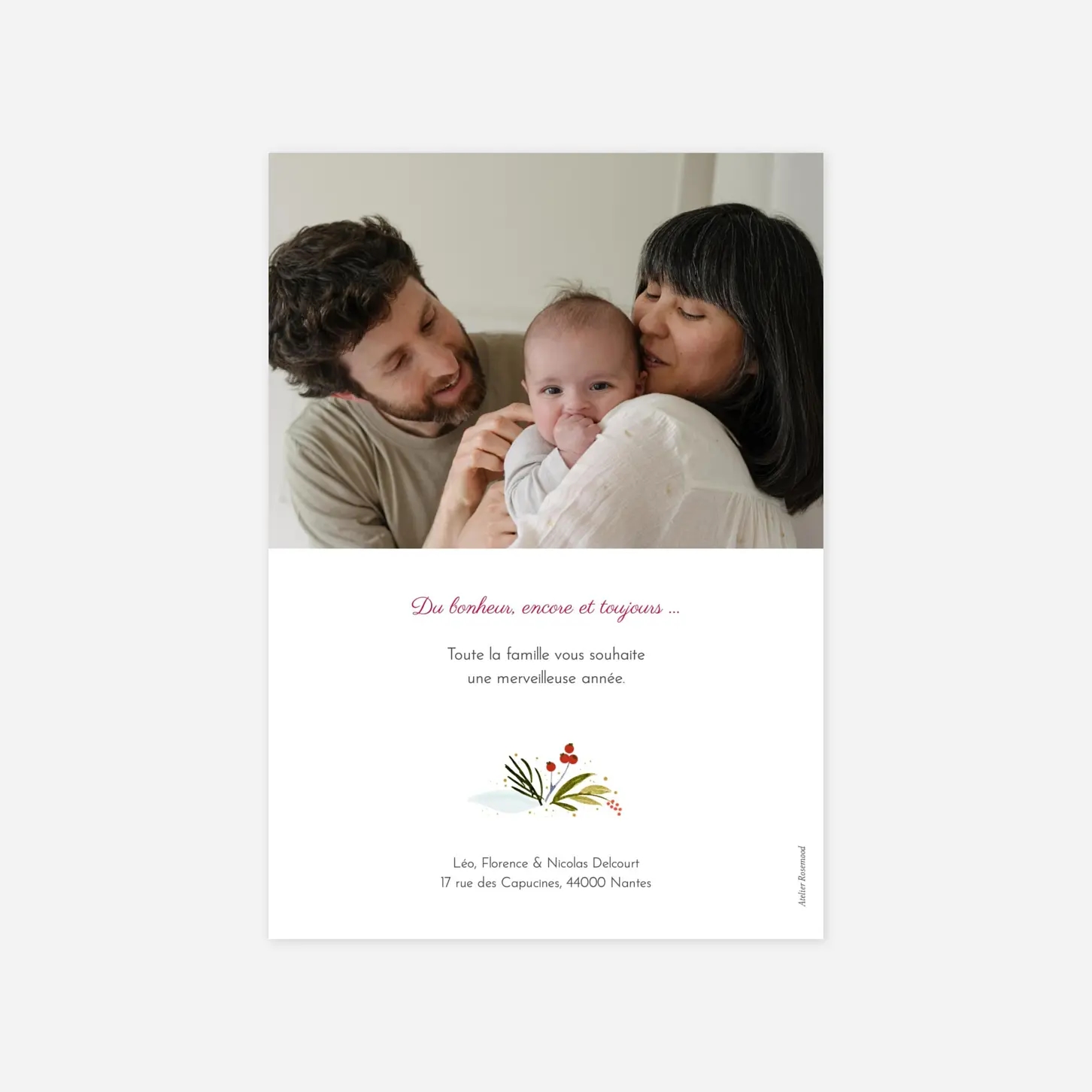 Carte de voeux Joyeuses fêtes