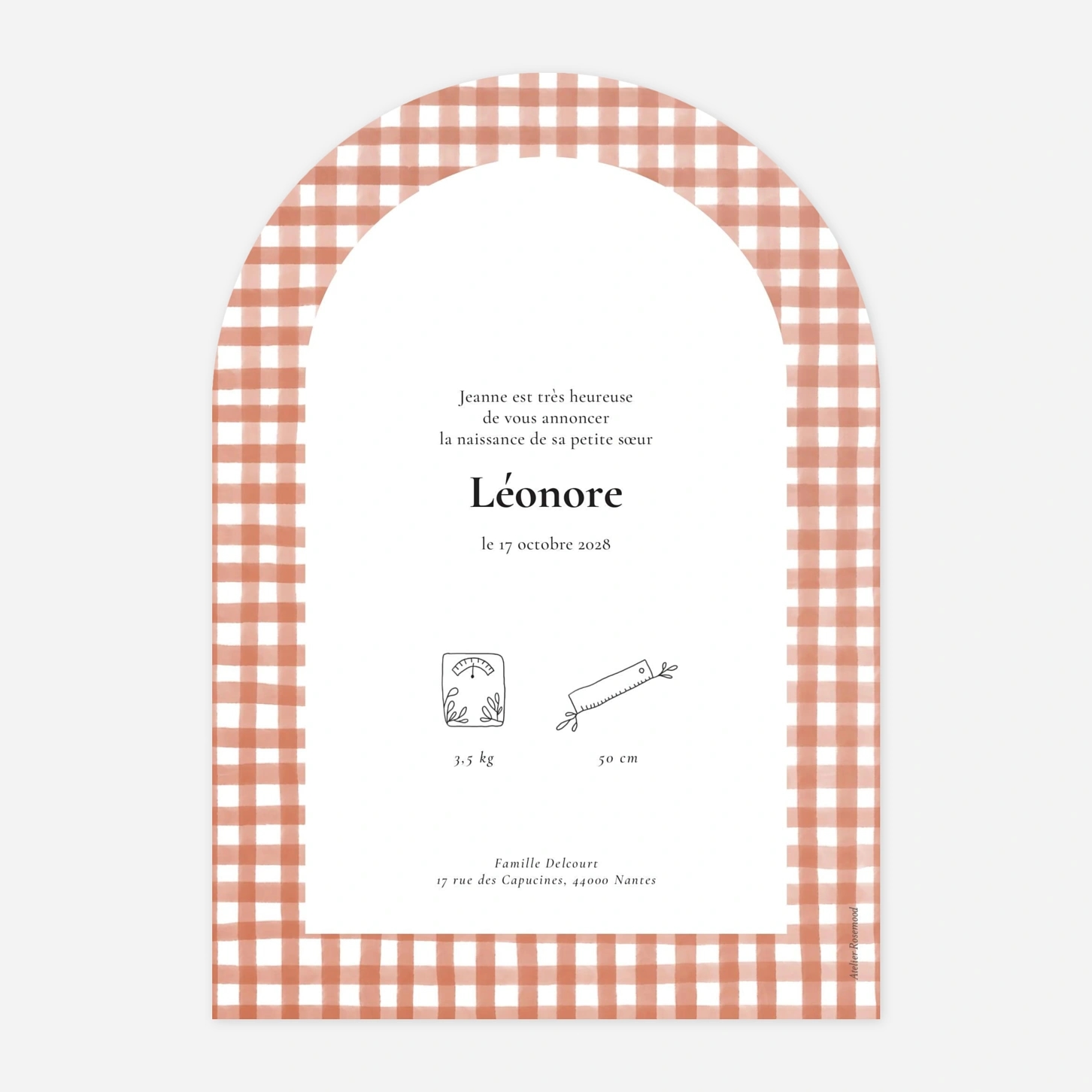 Faire-part naissance Joli vichy