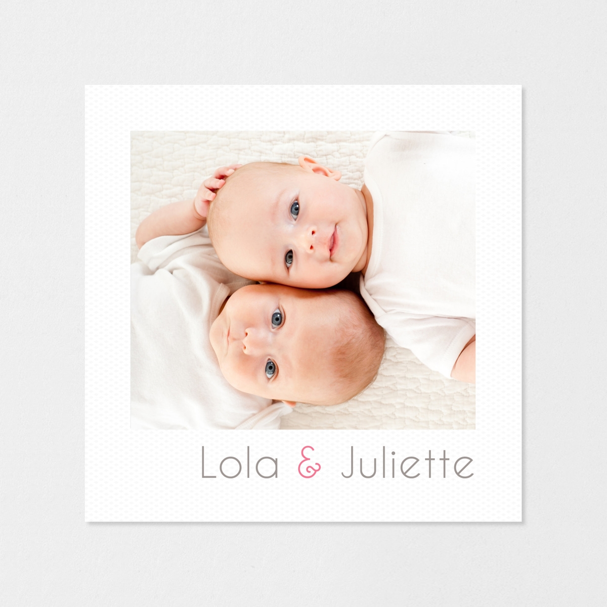 Faire-part naissance Jumeaux polaroid