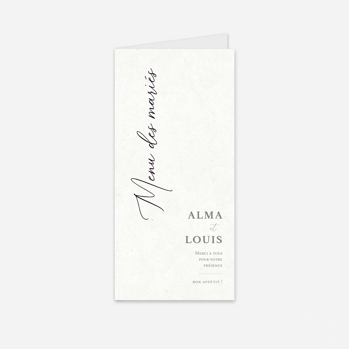 Menu mariage Jour Promis