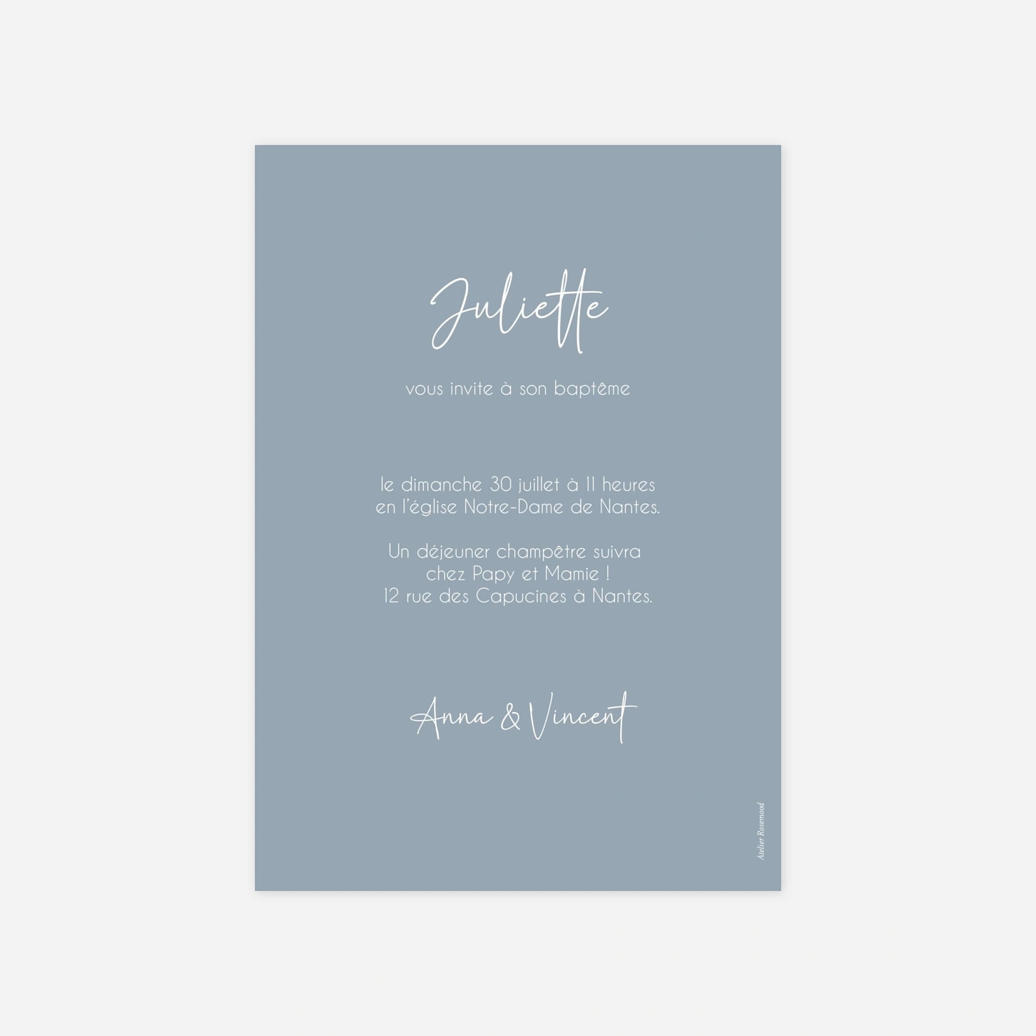 Faire-part baptême Douce promesse