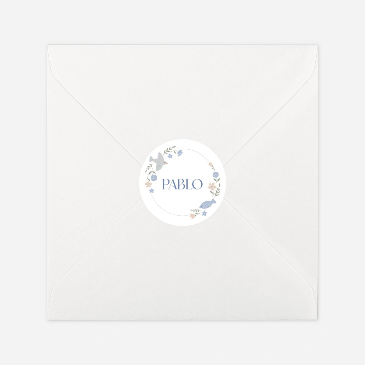 Stickers pour enveloppes baptême Couronne céleste
