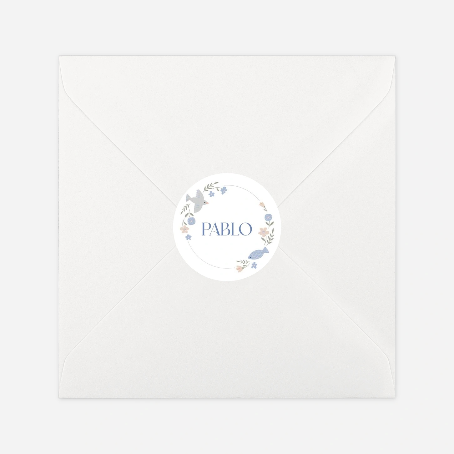 Stickers pour enveloppes baptême Couronne céleste