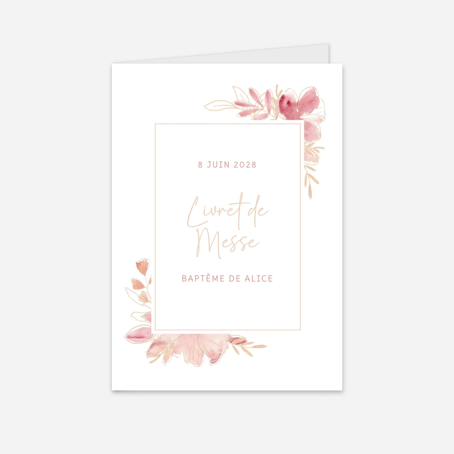 Livret de messe baptême Couronne de printemps