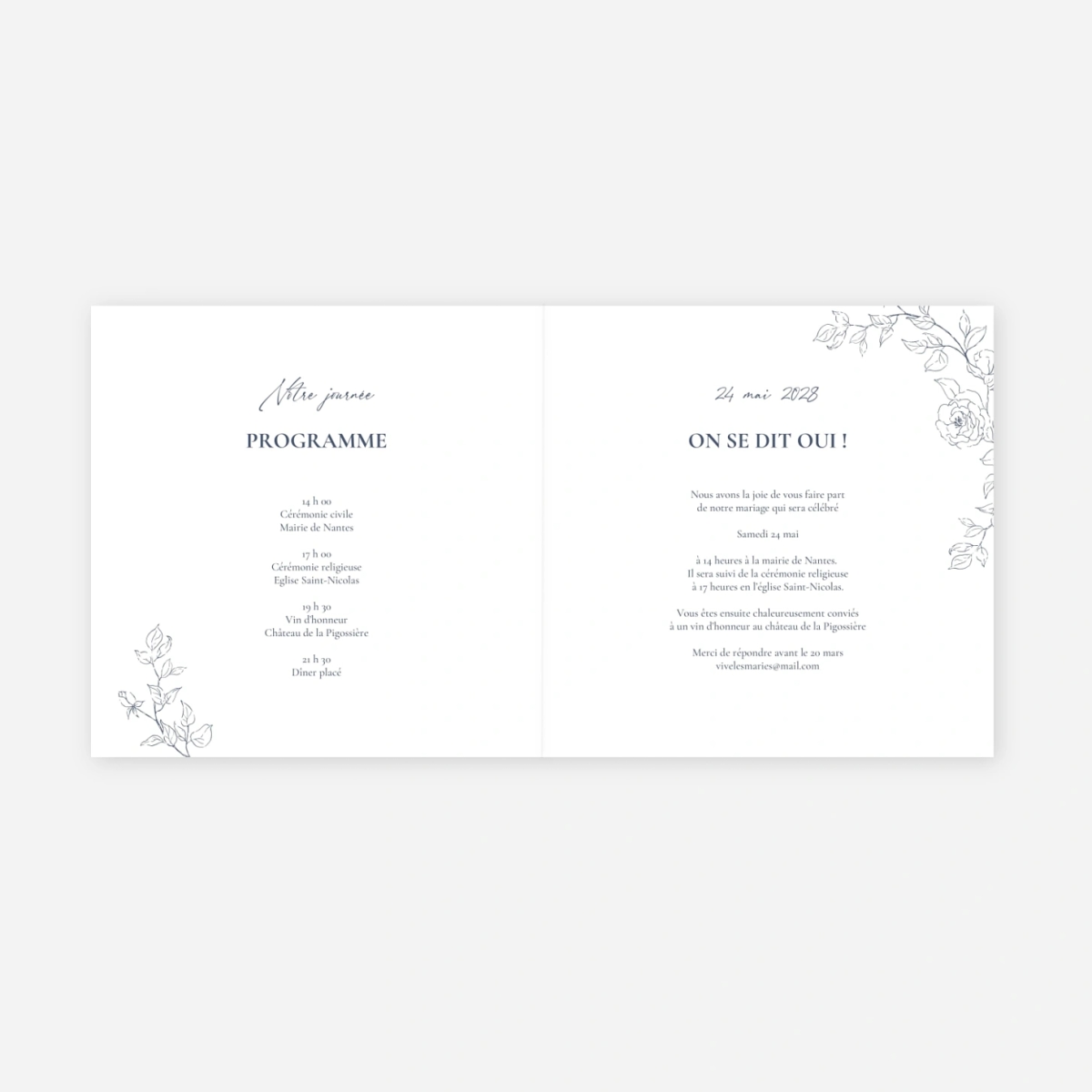 Faire-part mariage Rosée d’amour