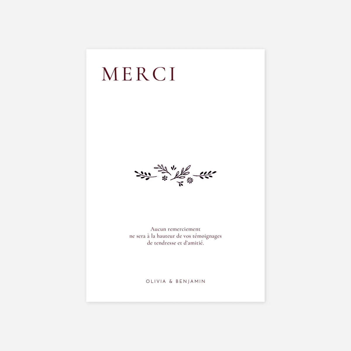 Carte de remerciements Laure de Sagazan II