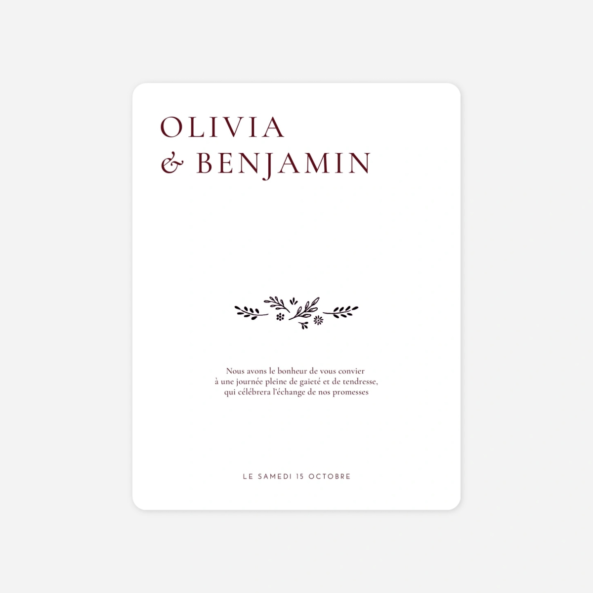 Faire-part mariage Laure de Sagazan II