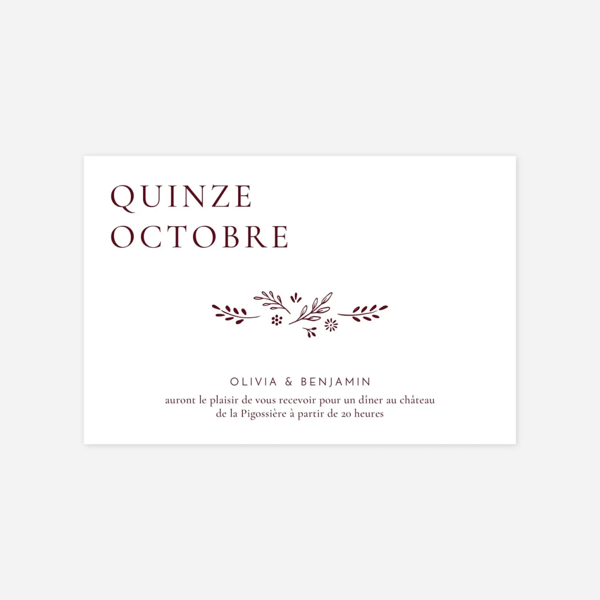 Carton d'invitation Laure de Sagazan II