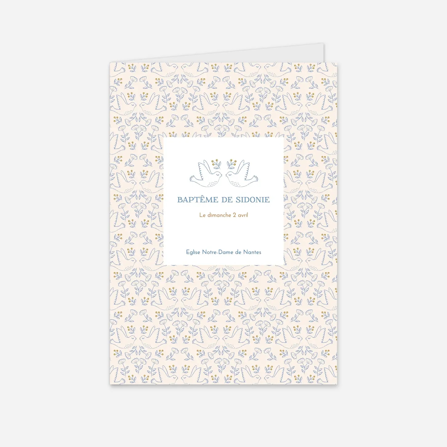 Livret de messe baptême L'envolée