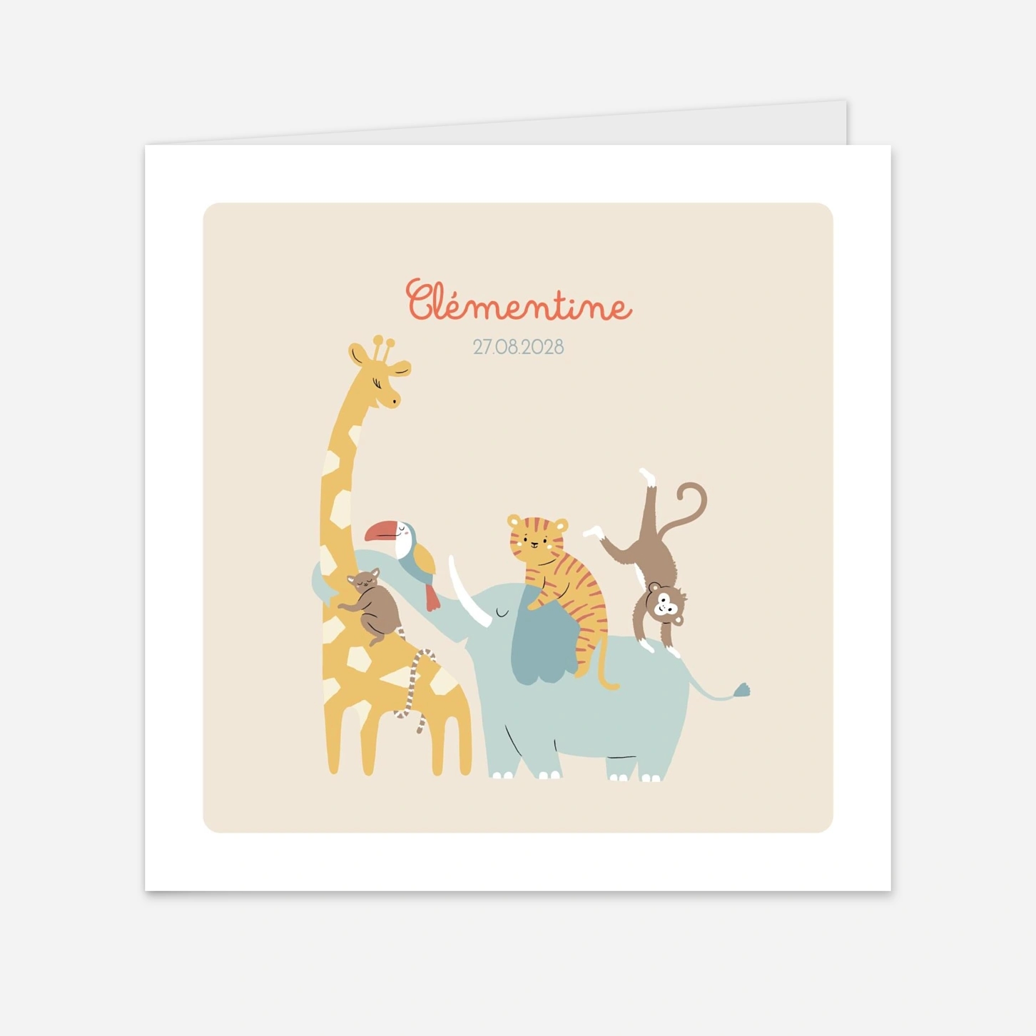 Faire-part naissance La famille des animaux