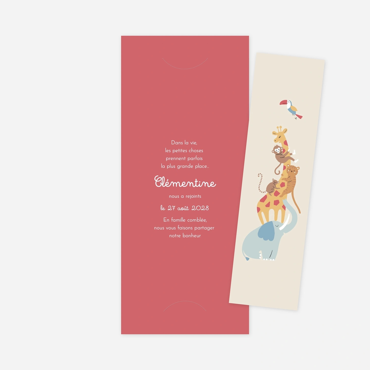 Faire-part naissance La famille des animaux