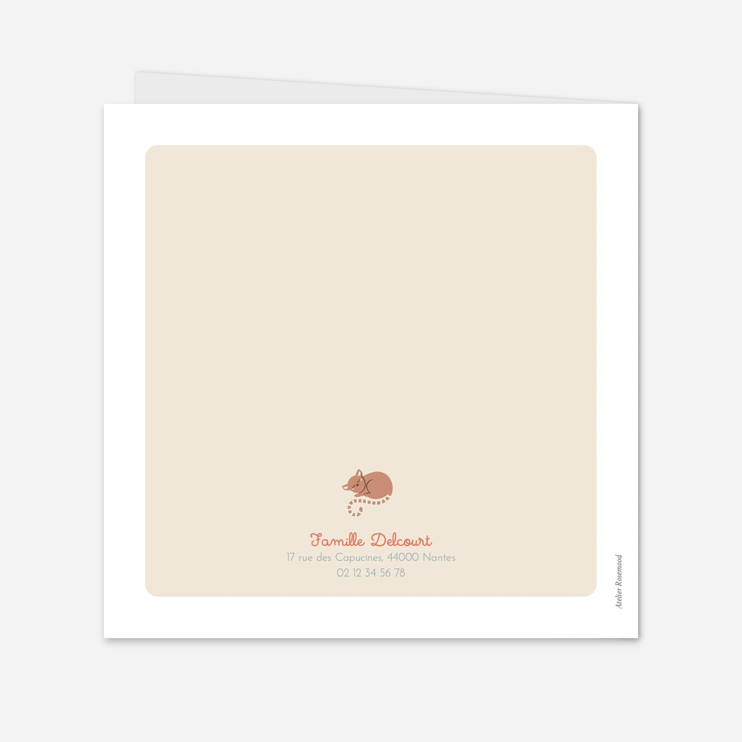 Faire-part naissance La famille des animaux