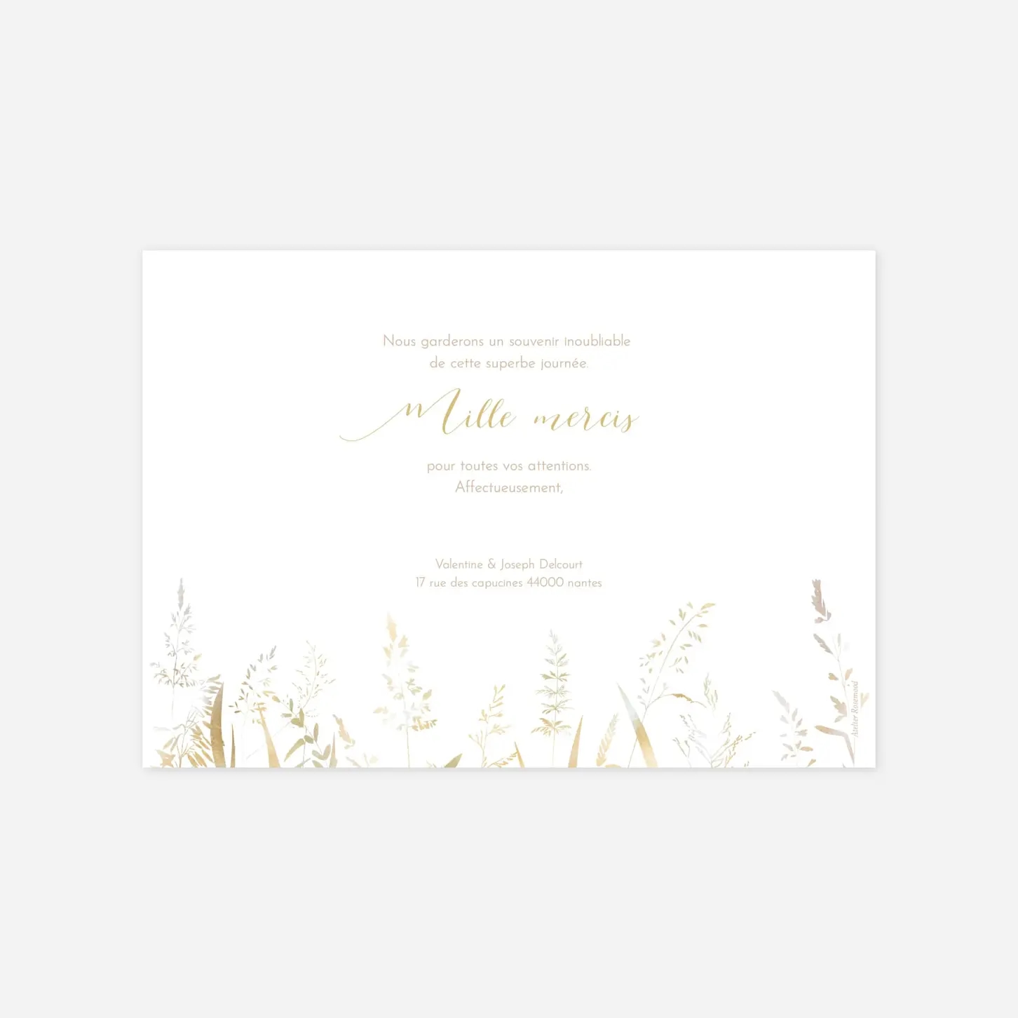 Carte de remerciements Les hautes herbes