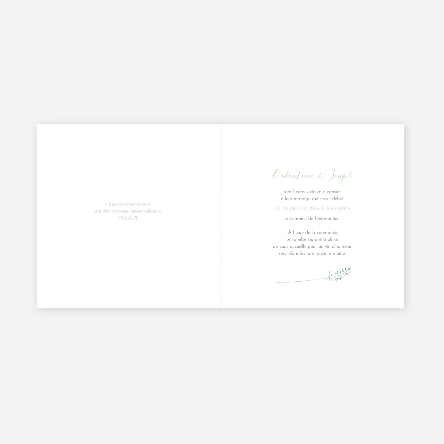 Faire-part mariage Les hautes herbes