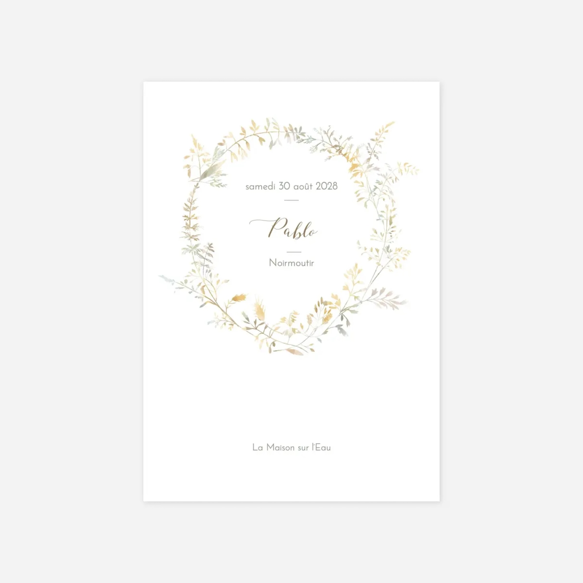 Menu baptême Les hautes herbes