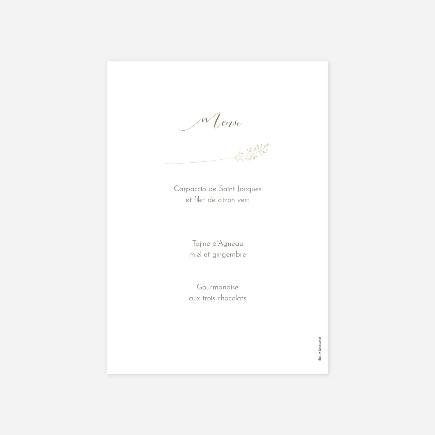 Menu baptême Les hautes herbes