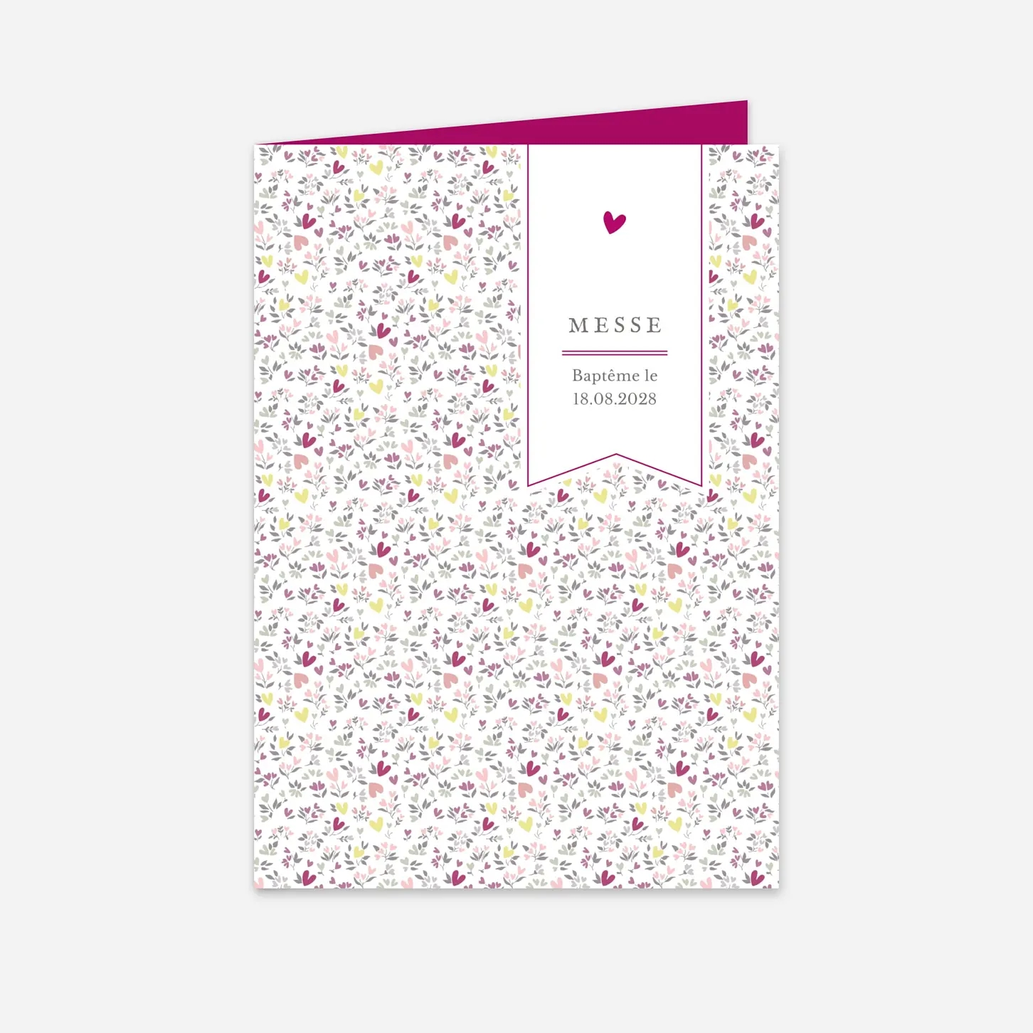 Livret de messe baptême Liberty coeur