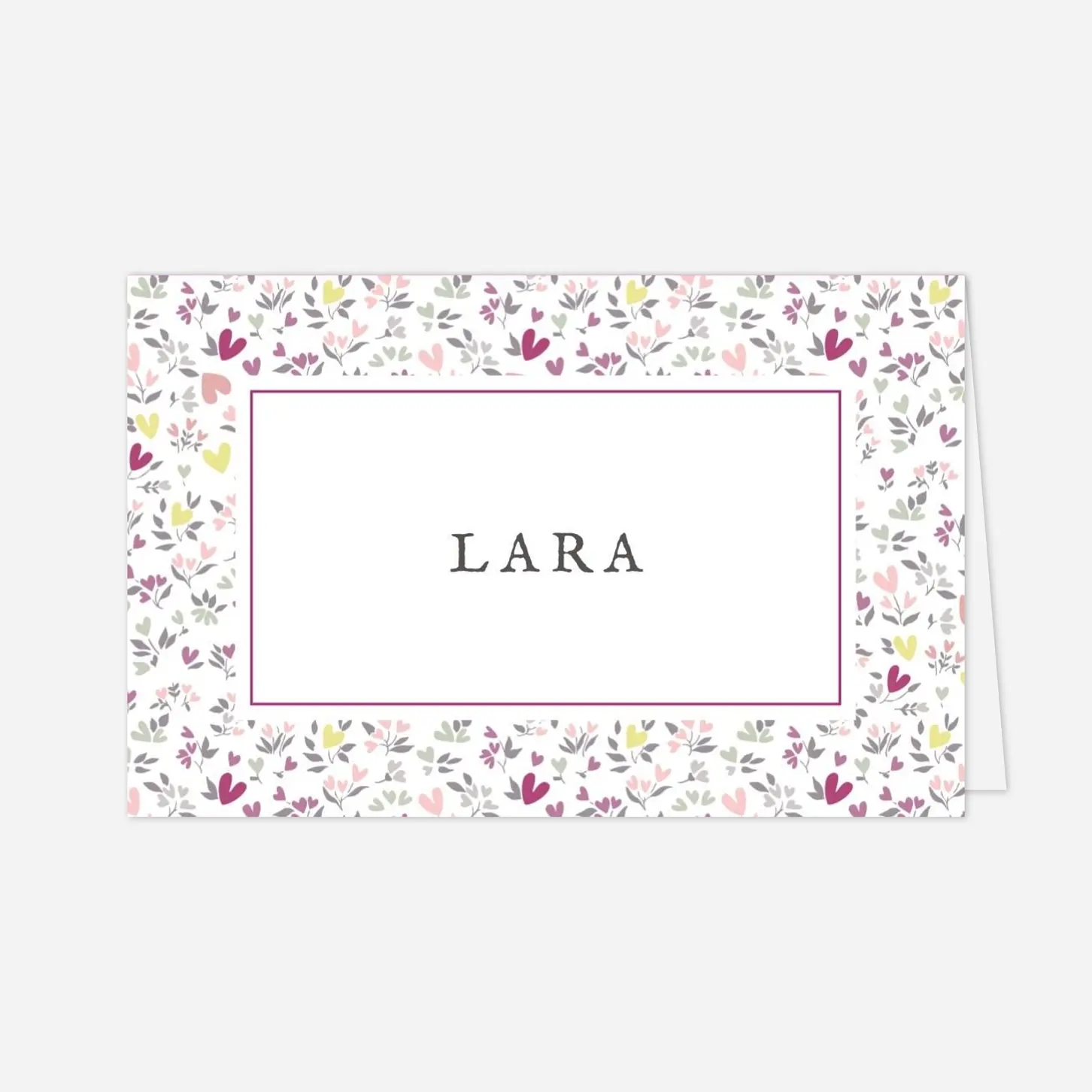 Marque-place Baptême Liberty coeur