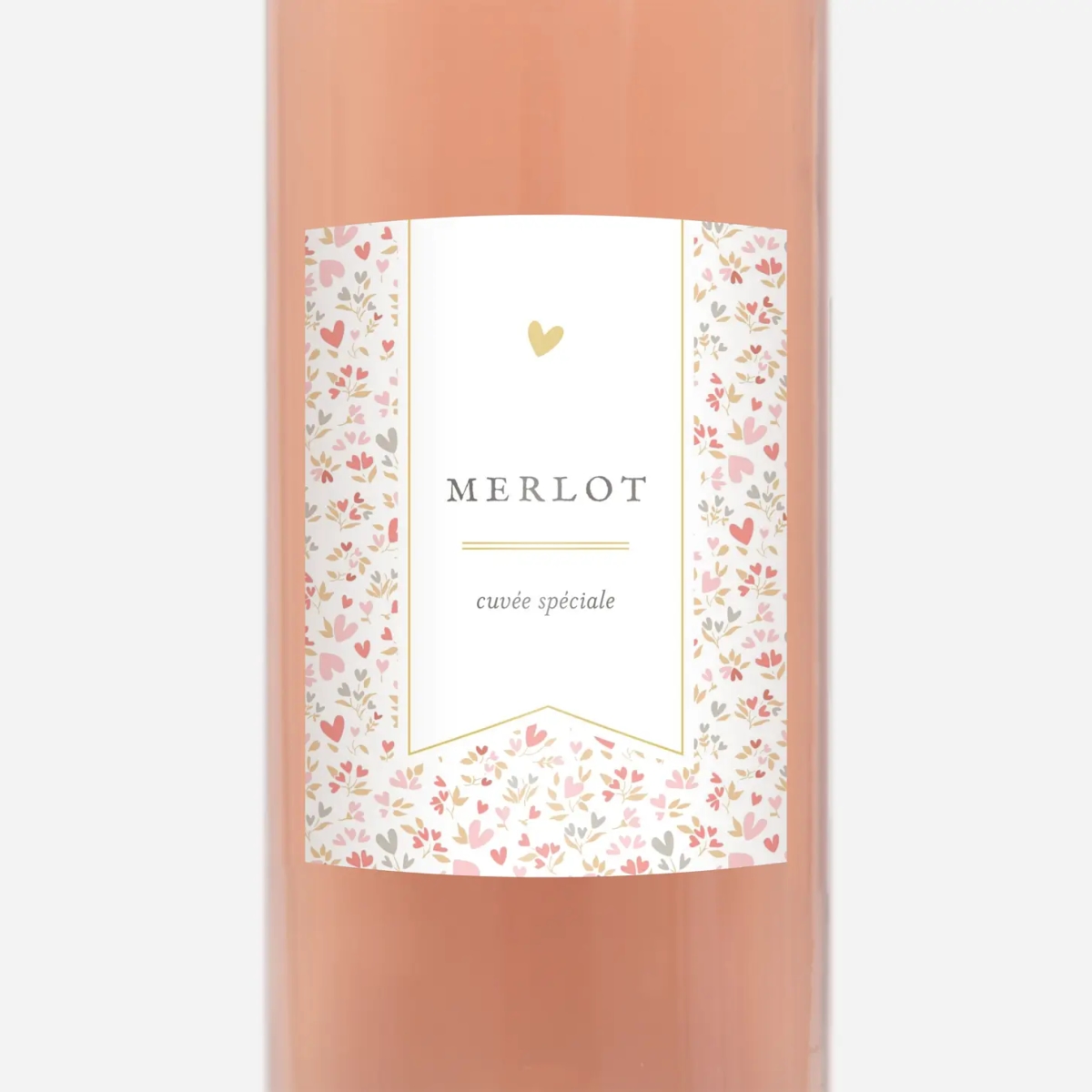 Étiquette pour bouteille Liberty coeur