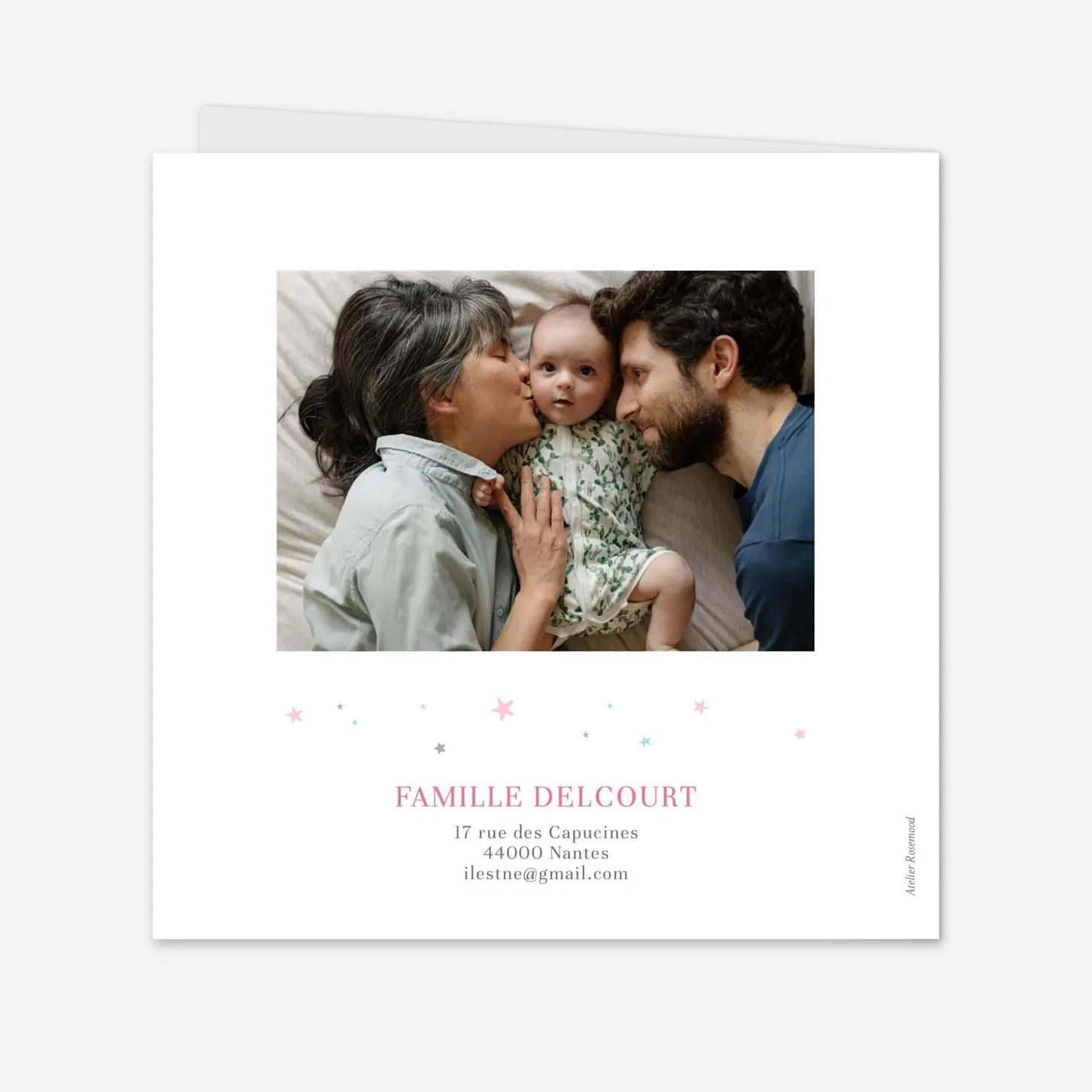 Faire-part naissance Liberty étoiles