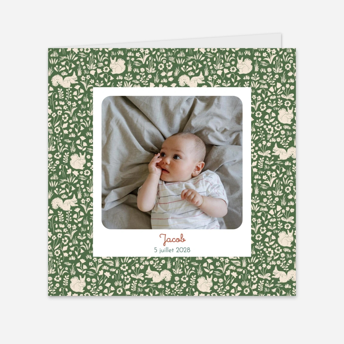 Faire-part naissance Liberty écureuil