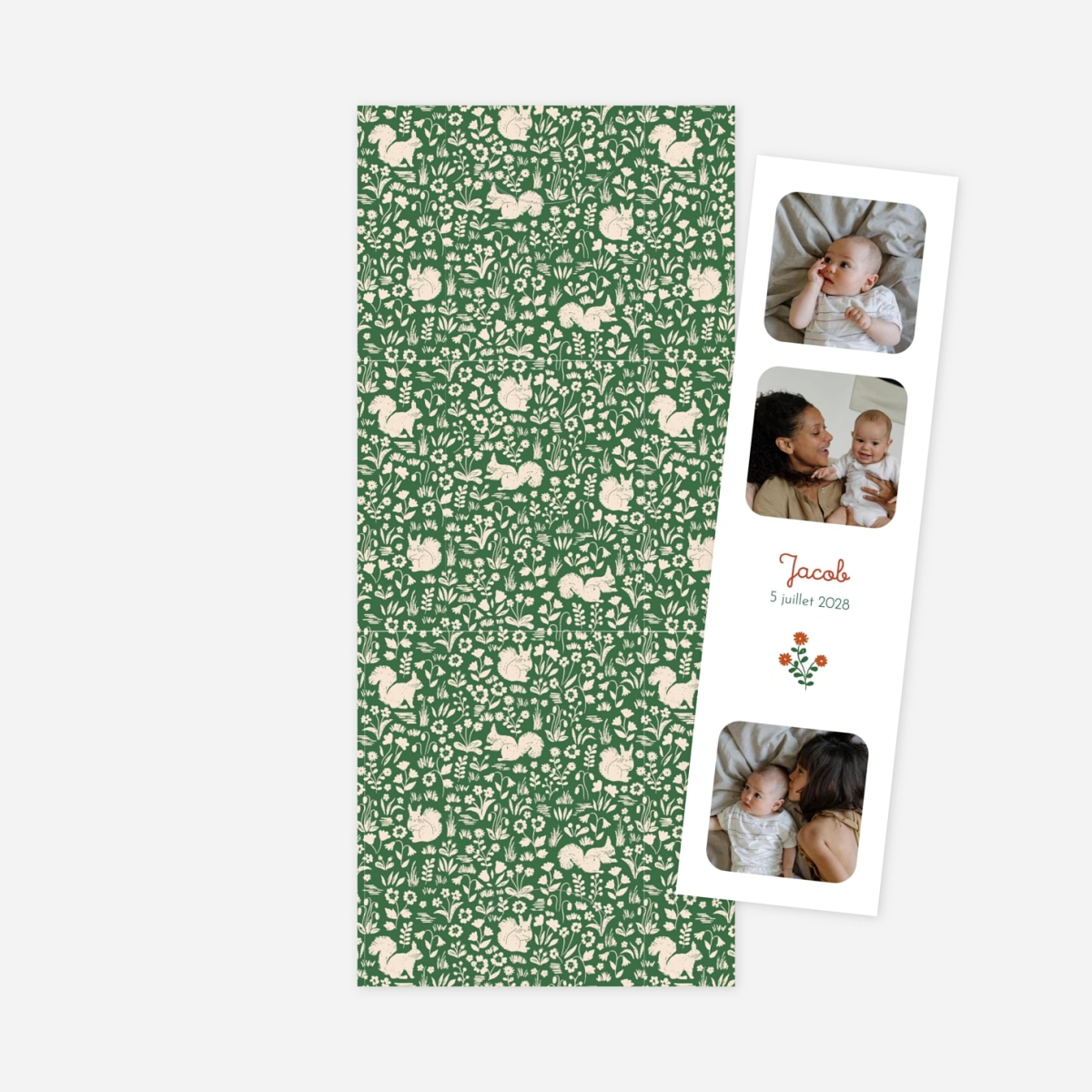 Faire-part naissance Liberty écureuil