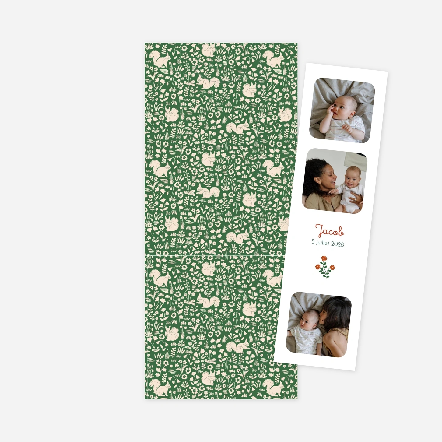 Faire-part naissance Liberty écureuil