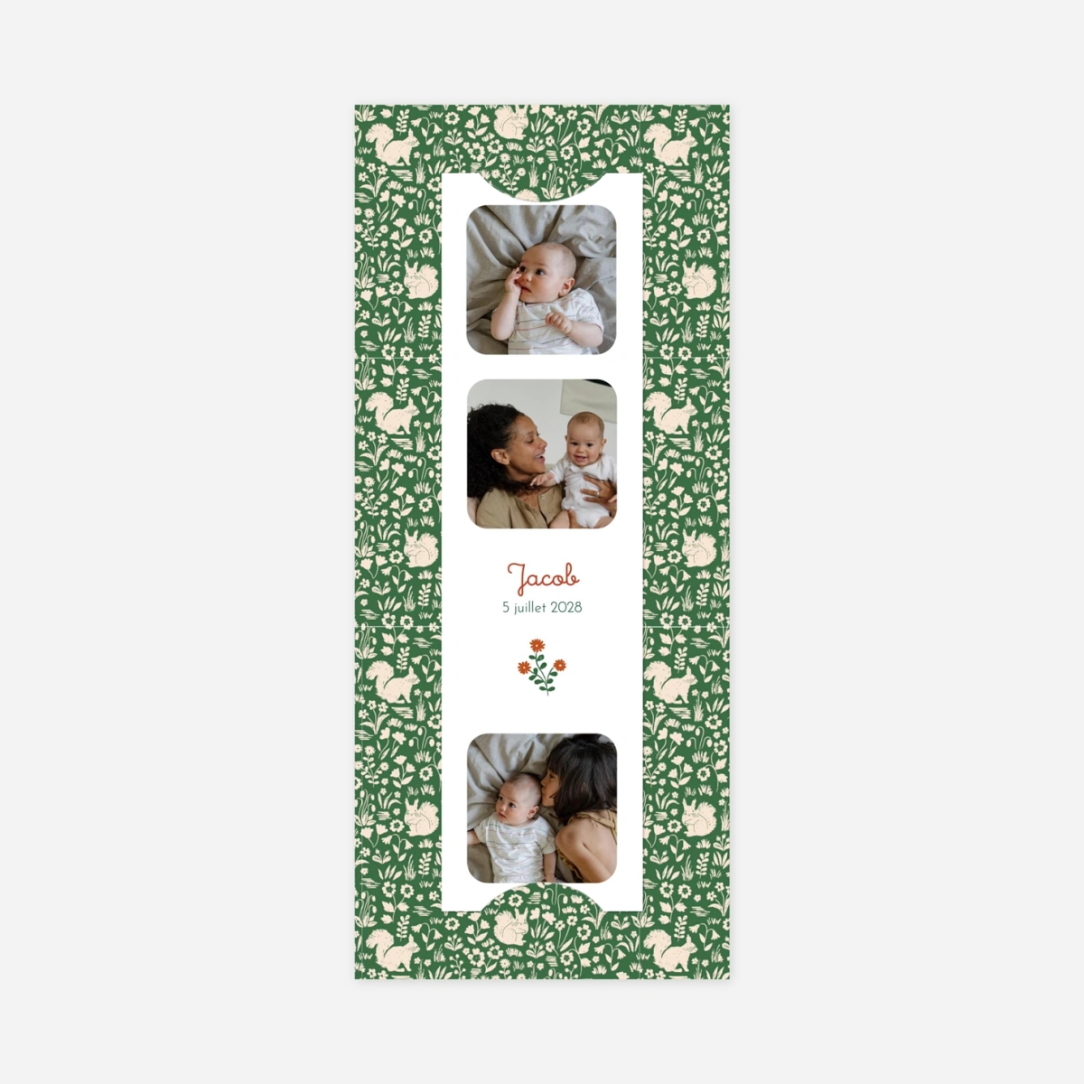 Faire-part naissance Liberty écureuil